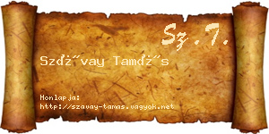 Szávay Tamás névjegykártya
